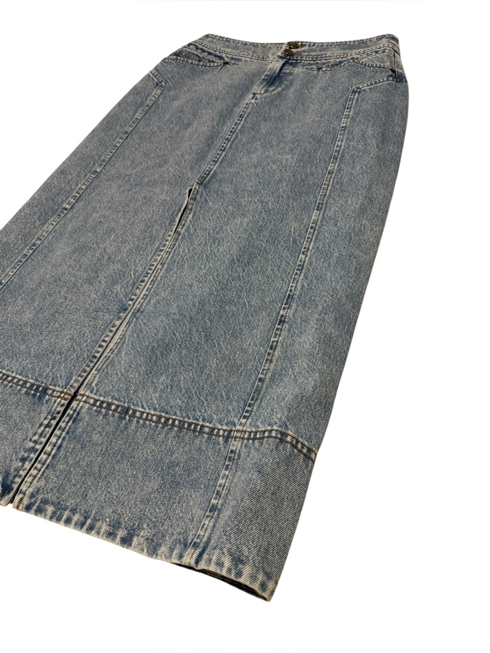Tanya Taylor Christina Denim High-Waist Midi Skirt Size 2 - Picture 4 of 7